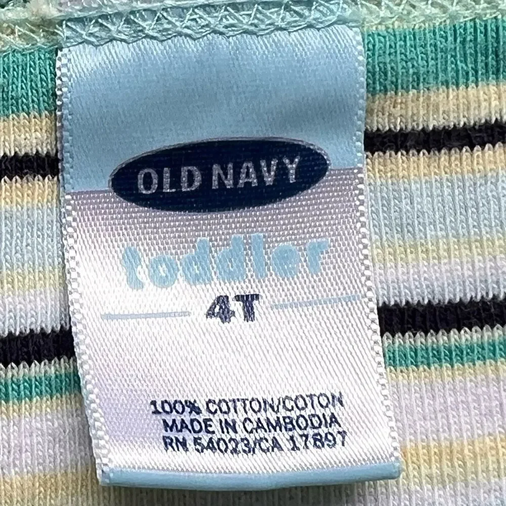 Old Navy Girls Toddler Kids Sleeveless Lace Trim Striped Cotton Tank Top. 4. 4T.